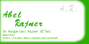 abel rajner business card